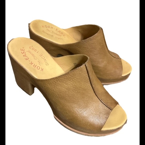 Kork Ease Women's Size 8M Harlin
Mules Tan Brown Leather Slip On Heels - Picture 1 of 4